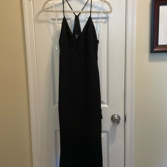 Lulu’s Black Boned Sweetheart Plunge Bra Maxi - Picture 1 of 3